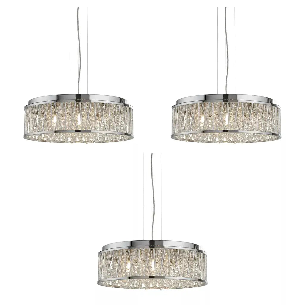 Searchlight Pendant Lights Promo Pack of 3 - 8337-7CC - Searchlight Pendant Lights Promo Pack of 3 - 8337-7CC