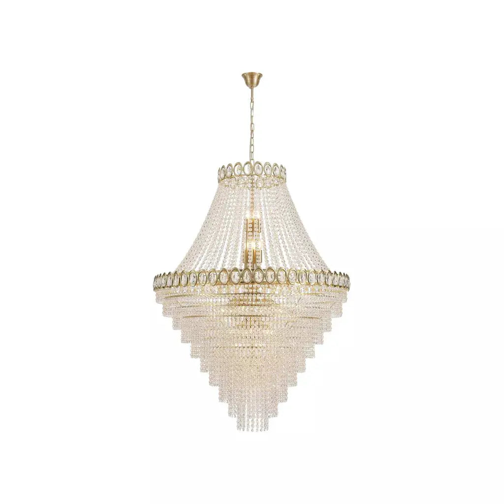 Searchlight Pendant Lights Louis Phillipe 28Lt Pendent Lamp, Satin Brass with Clear cry - Searchlight Pendant Lights Louis Phillipe 28Lt Pendent Lamp, Satin Brass with Clear cry