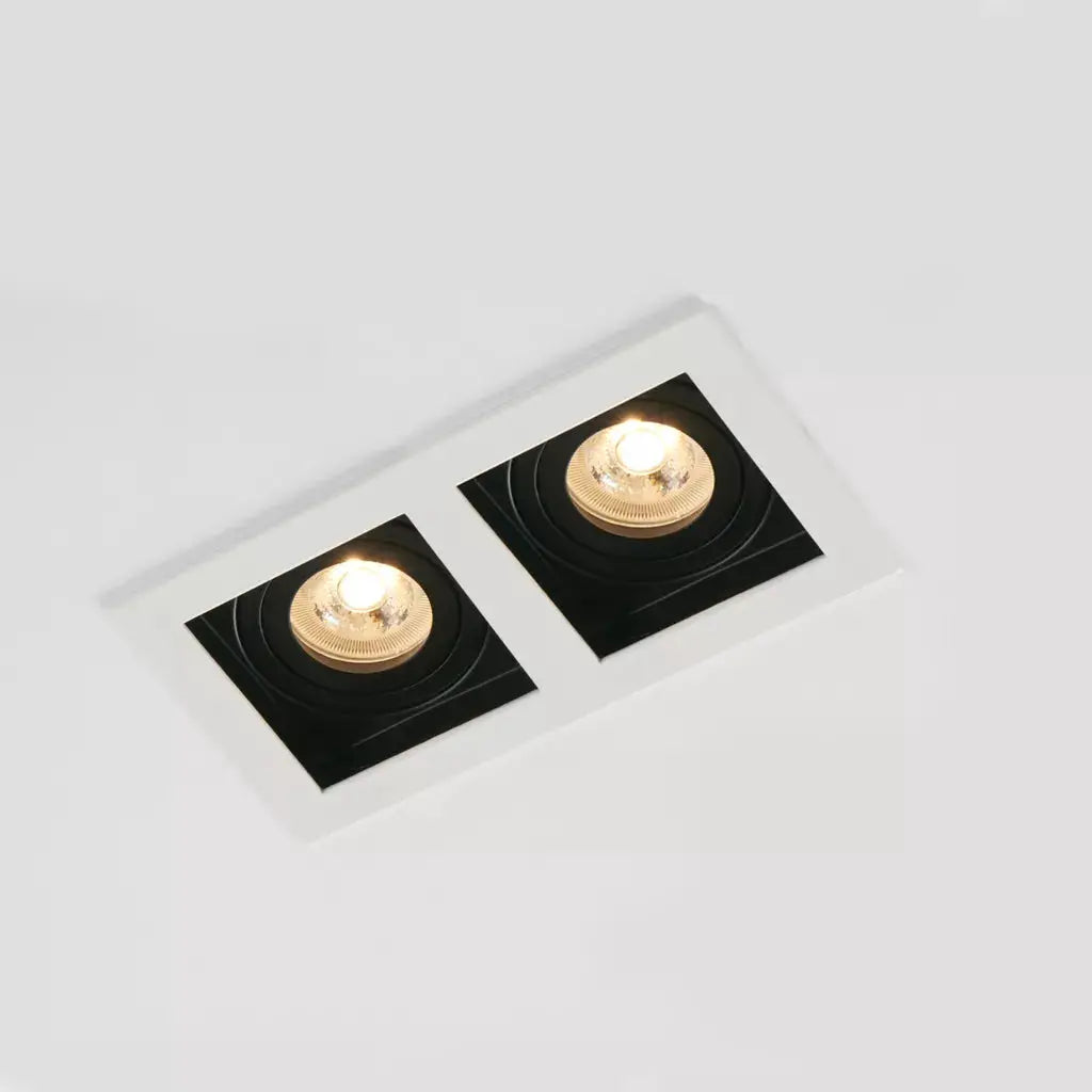 Searchlight Downlights Grid 2 GU10, Fire Rated, White / Black - Searchlight Downlights Grid 2 GU10, Fire Rated, White / Black