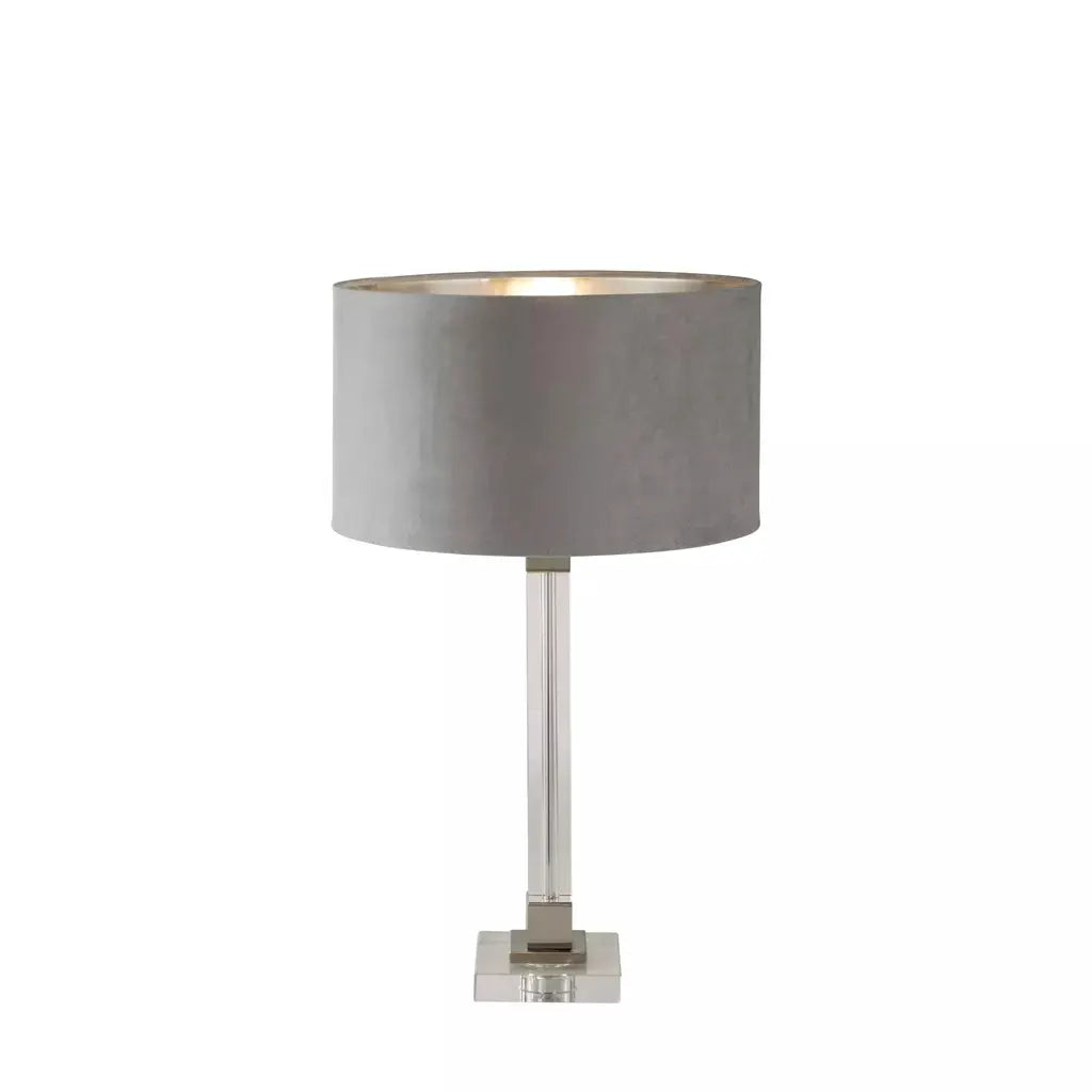searchlight table lamps Scarborough Table Lamp - Crystal, Satin Nickel & Grey Velvet - searchlight table lamps Scarborough Table Lamp - Crystal, Satin Nickel & Grey Velvet