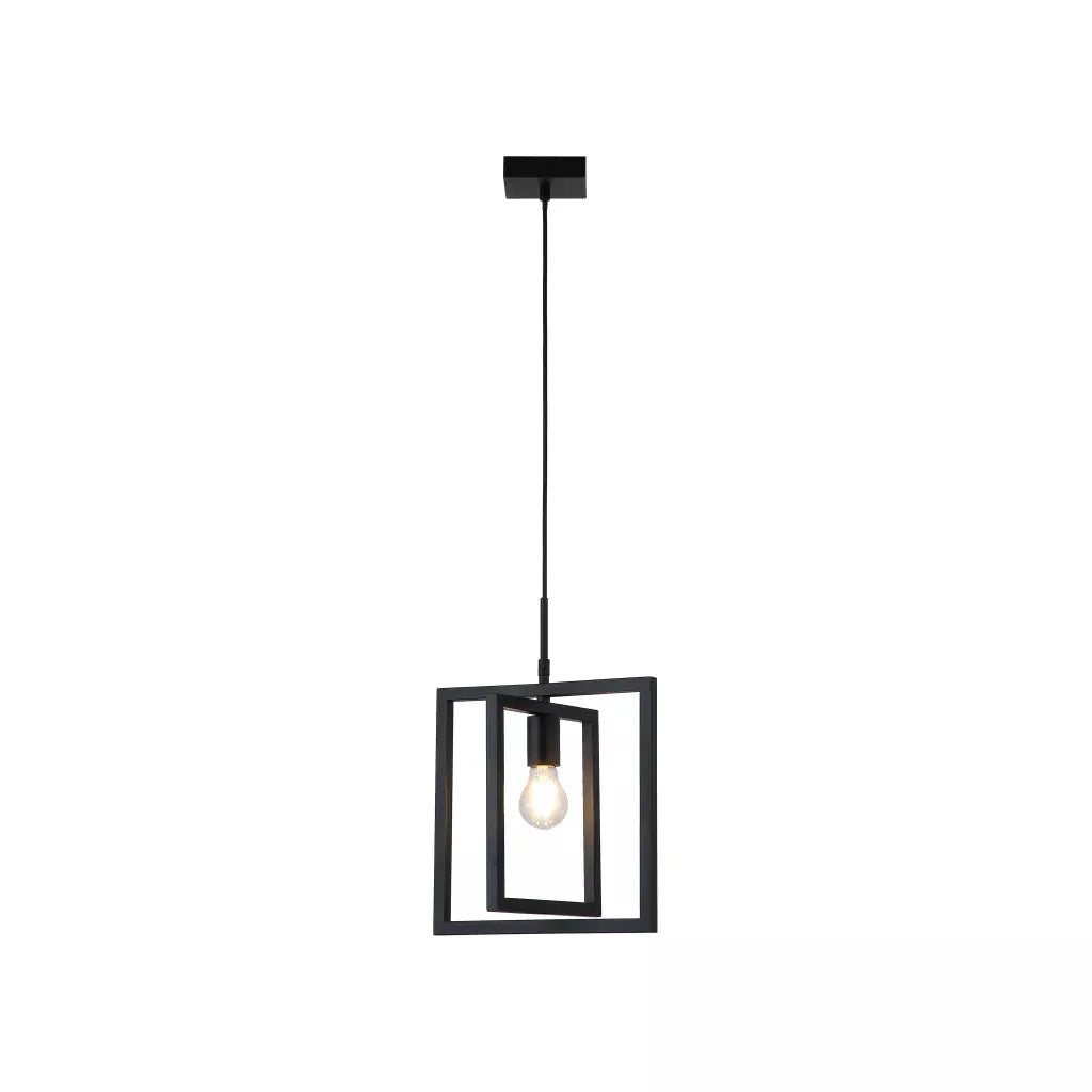 Searchlight Pendant Lights Plaza 1Lt Pendant, Black Metal - Searchlight Pendant Lights Plaza 1Lt Pendant, Black Metal