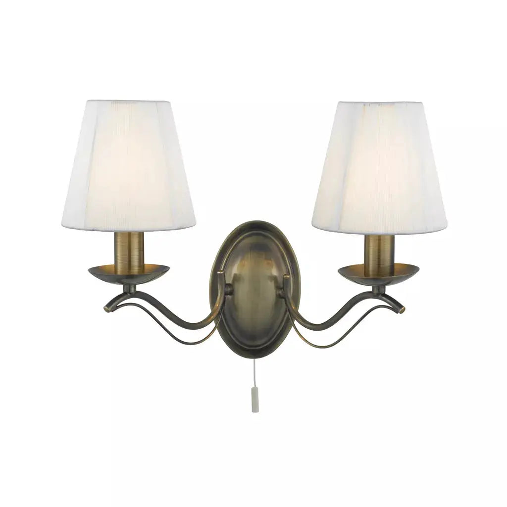 searchlight wall lights Andretti 2Lt Wall Light-Antique Brass & Ivory String Fabric - searchlight wall lights Andretti 2Lt Wall Light-Antique Brass & Ivory String Fabric