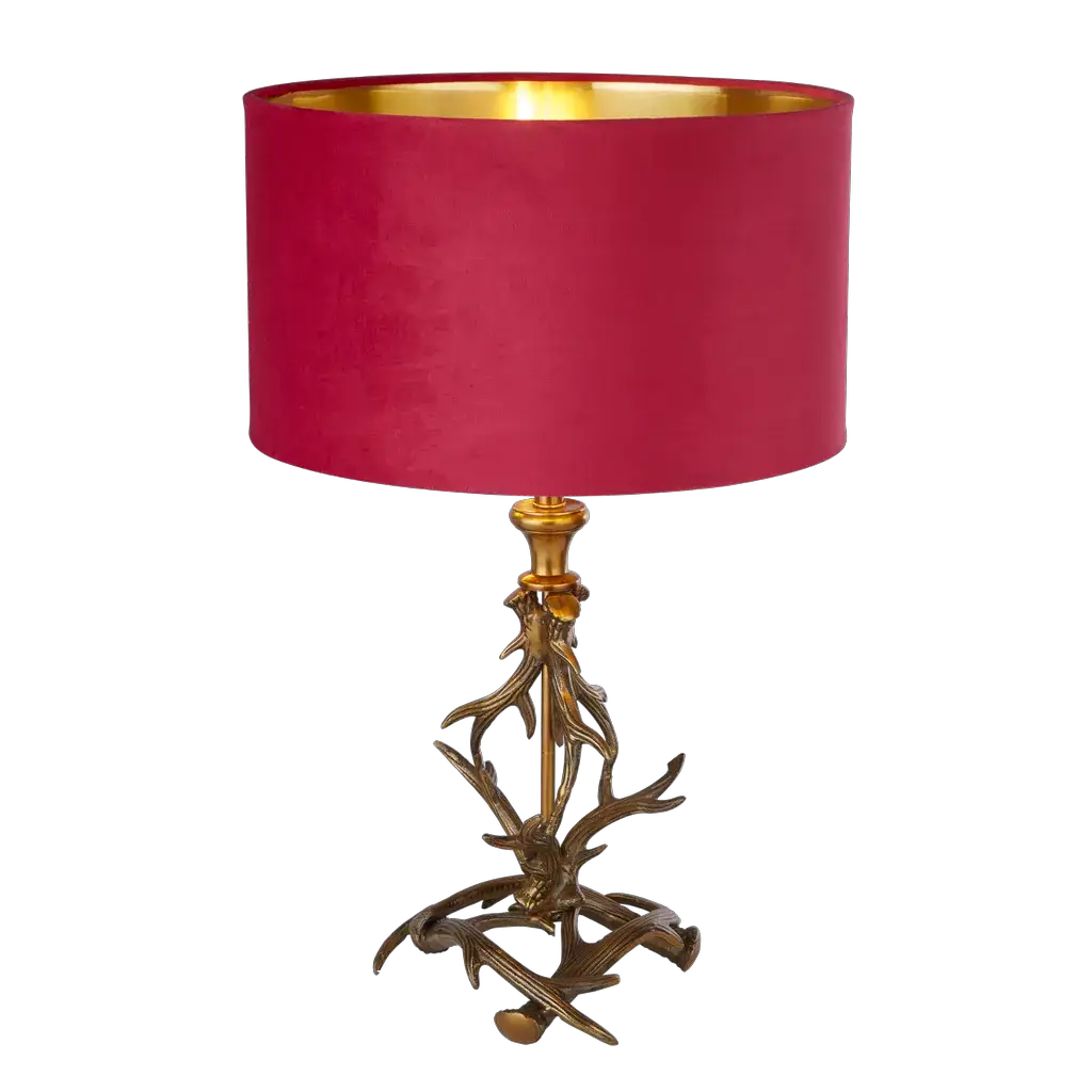 searchlight table lamps Lux & Belle BASE ONLY Antler Table Lamp -Antique Brass Metal - searchlight table lamps Lux & Belle BASE ONLY Antler Table Lamp -Antique Brass Metal