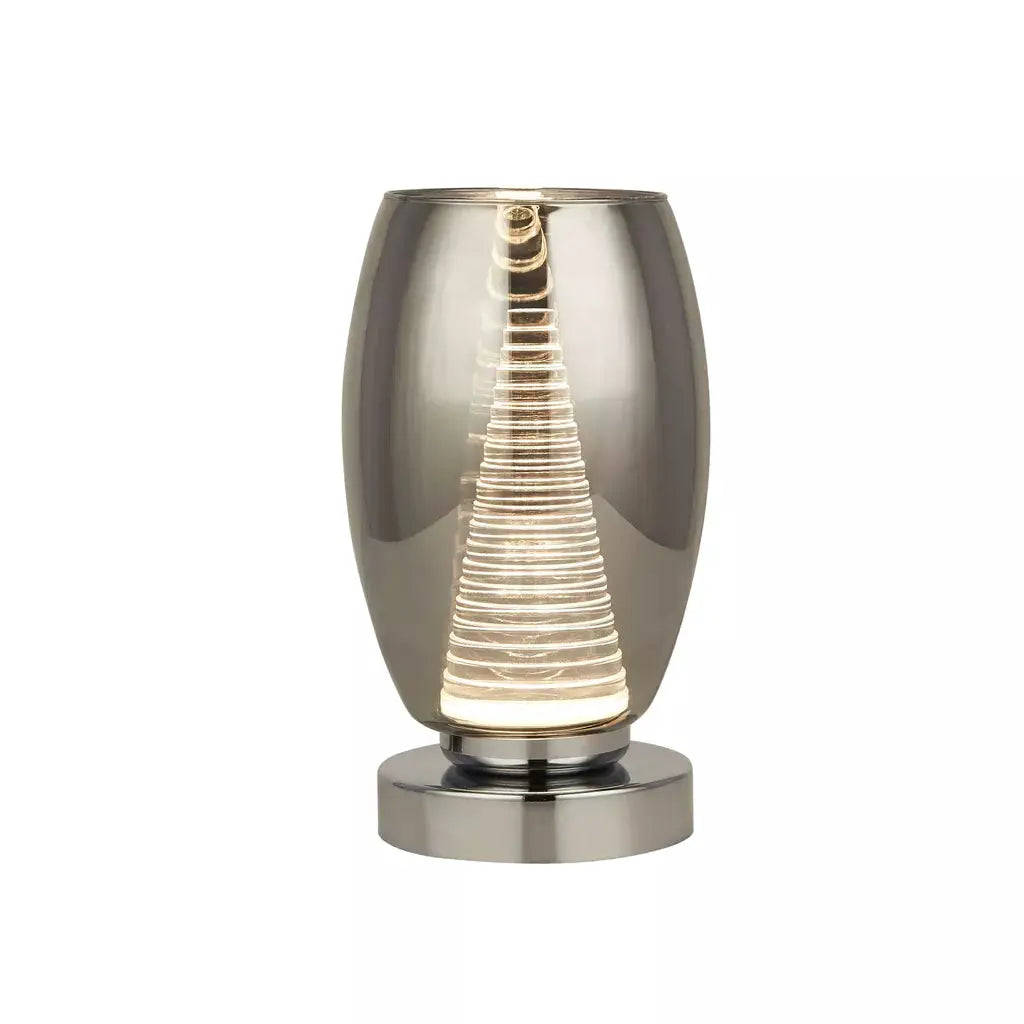 searchlight table lamps Cyclone Table Lamp - Chrome Metal & Smoked Glass - searchlight table lamps Cyclone Table Lamp - Chrome Metal & Smoked Glass