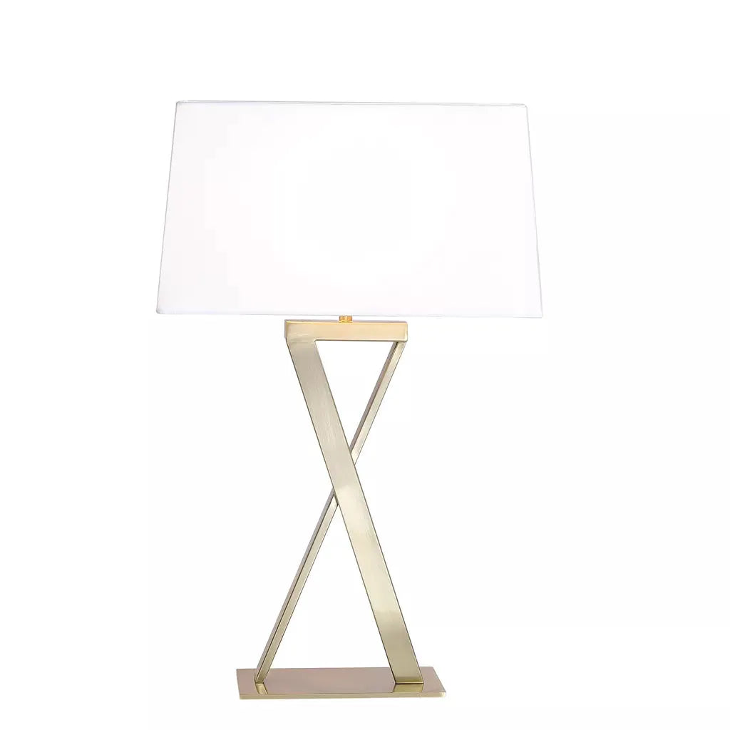 searchlight table lamps Lux & Belle 1LT Table Lamp-Satin Brass Metal&White Linen Sha - searchlight table lamps Lux & Belle 1LT Table Lamp-Satin Brass Metal&White Linen Sha