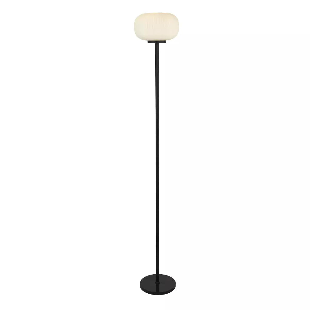 Searchlight Table Lamps Lumina Floor Lamp - Black Metal & Opal Ribbed Glass - Floor Lamps Searchlight Table Lamps Lumina Floor Lamp - Black Metal & Opal Ribbed Glass Floor Lamps