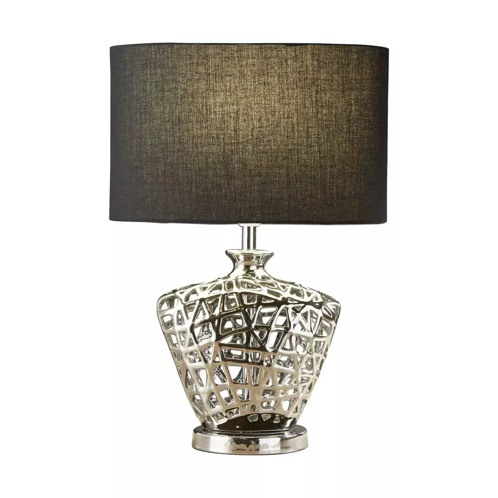 searchlight table lamps Network Table Lamp - Chrome Metal & Black Fabric Oval Shade - searchlight table lamps Network Table Lamp - Chrome Metal & Black Fabric Oval Shade