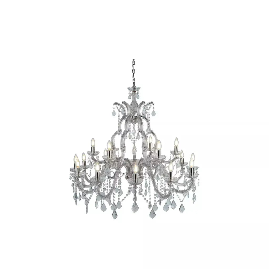 searchlight chandlier Marie Therese 18Lt Chandelier - Chrome Metal & Clear Crystal - searchlight chandlier Marie Therese 18Lt Chandelier - Chrome Metal & Clear Crystal
