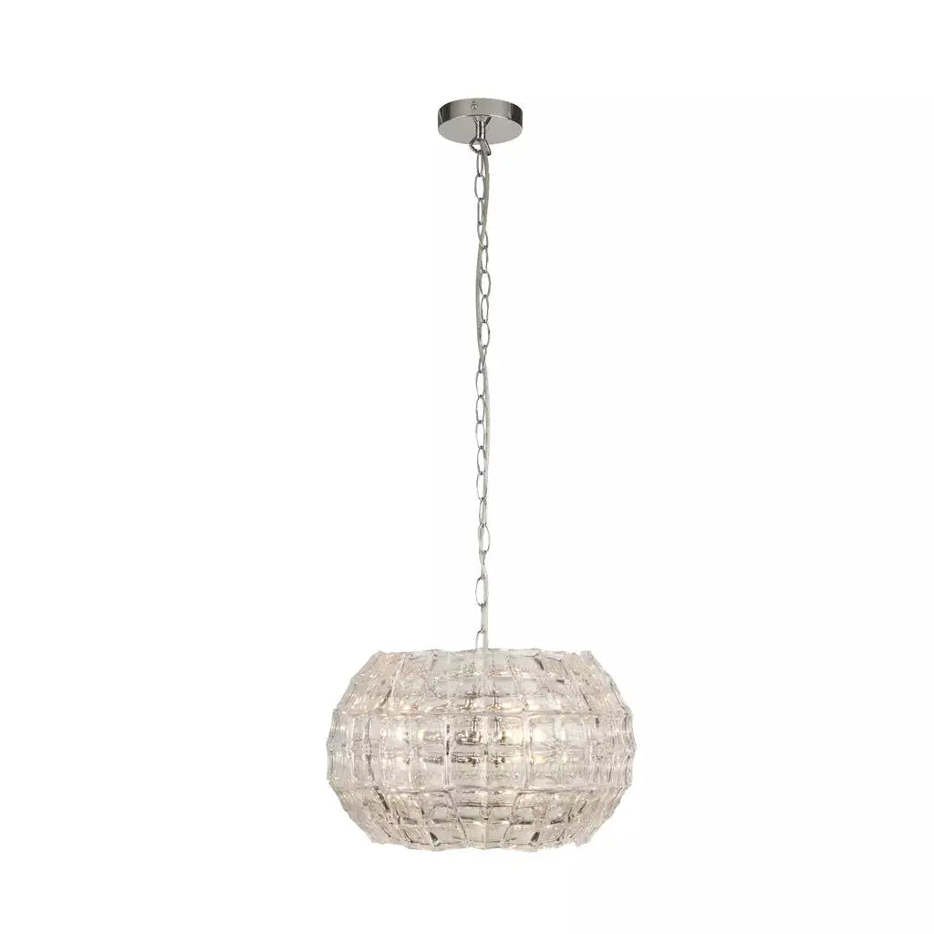 Searchlight Pendant Lights Freya 3Lt Pendant with Clear Acrylic Tiles - Searchlight Pendant Lights Freya 3Lt Pendant with Clear Acrylic Tiles