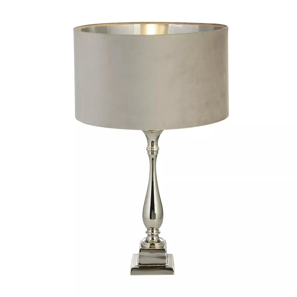 searchlight table lamps Lux & Belle Candlestick Table Lamp - Chrome & Taupe Shade - searchlight table lamps Lux & Belle Candlestick Table Lamp - Chrome & Taupe Shade