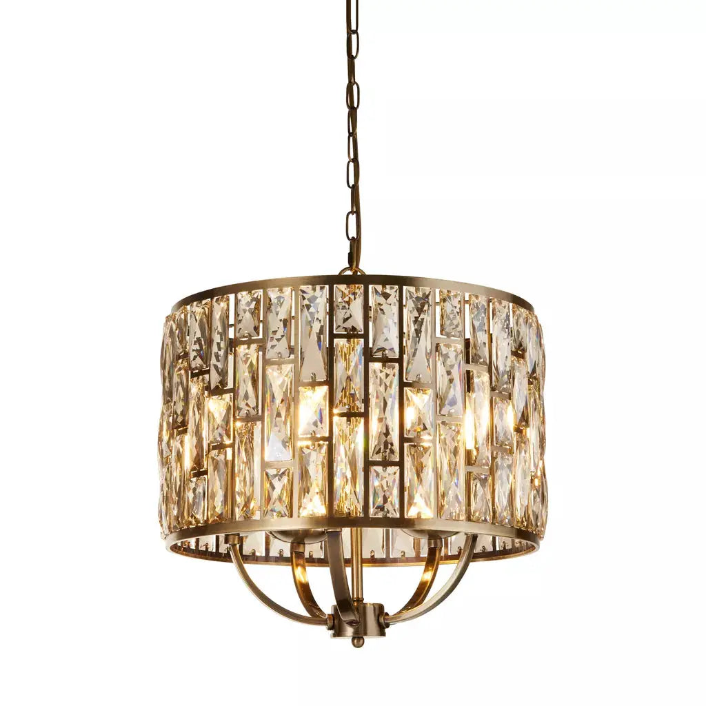 Searchlight Pendant Lights Bijou 5Lt Pendant - Antique Brass Metal & Champagne Glass - Searchlight Pendant Lights Bijou 5Lt Pendant - Antique Brass Metal & Champagne Glass