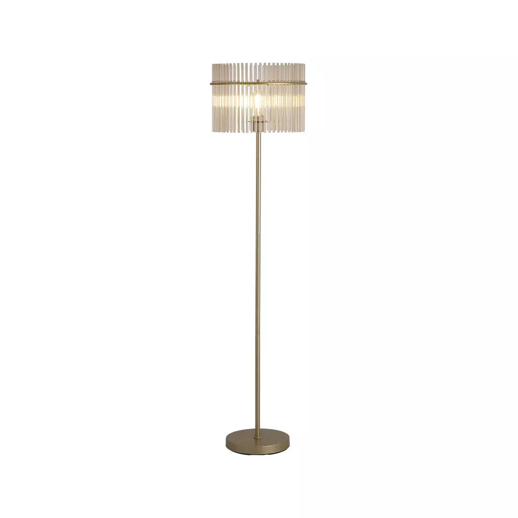 Searchlight Table Lamps Swizzle 1Lt Floor Lamp, Gold Metal with Champagne Rods - Floor Lamps Searchlight Table Lamps Swizzle 1Lt Floor Lamp, Gold Metal with Champagne Rods Floor Lamps
