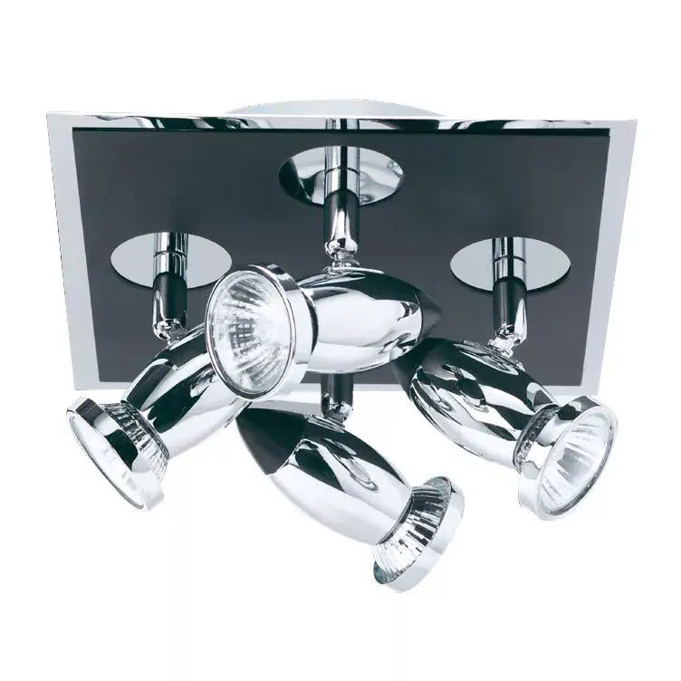 searchlight spots Comet 4Lt Square Spotlight - Matt Black & Polished Chrome - searchlight spots Comet 4Lt Square Spotlight - Matt Black & Polished Chrome