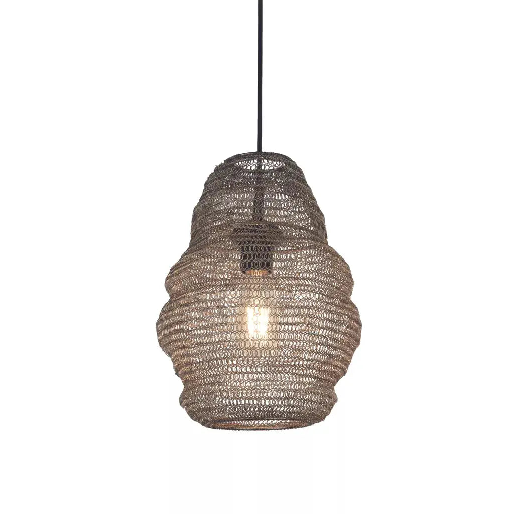 Searchlight Pendant Lights Lux & Belle Small Collapsible Mesh Shade - Matt Silver - Searchlight Pendant Lights Lux & Belle Small Collapsible Mesh Shade - Matt Silver