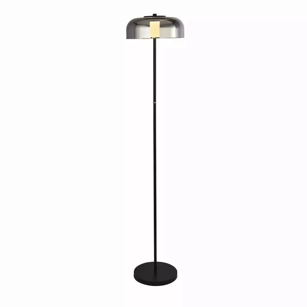 Searchlight Table Lamps Frisbee Floor Lamp - Black Metal & Smoked Glass - Floor Lamps Searchlight Table Lamps Frisbee Floor Lamp - Black Metal & Smoked Glass Floor Lamps