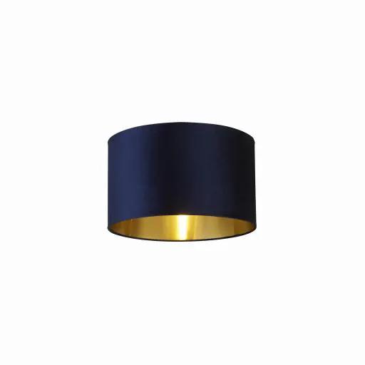 searchlight shades Lux & Belle Drum Shade -Navy Velvet & Gold Inner ⌀40CM - searchlight shades Lux & Belle Drum Shade -Navy Velvet & Gold Inner ⌀40CM