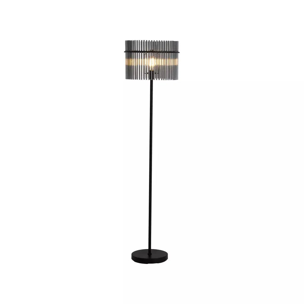 Searchlight Table Lamps Swizzle 1Lt Floor Lamp, Matt Black Metal with Smoked Rods - Floor Lamps Searchlight Table Lamps Swizzle 1Lt Floor Lamp, Matt Black Metal with Smoked Rods Floor Lamps