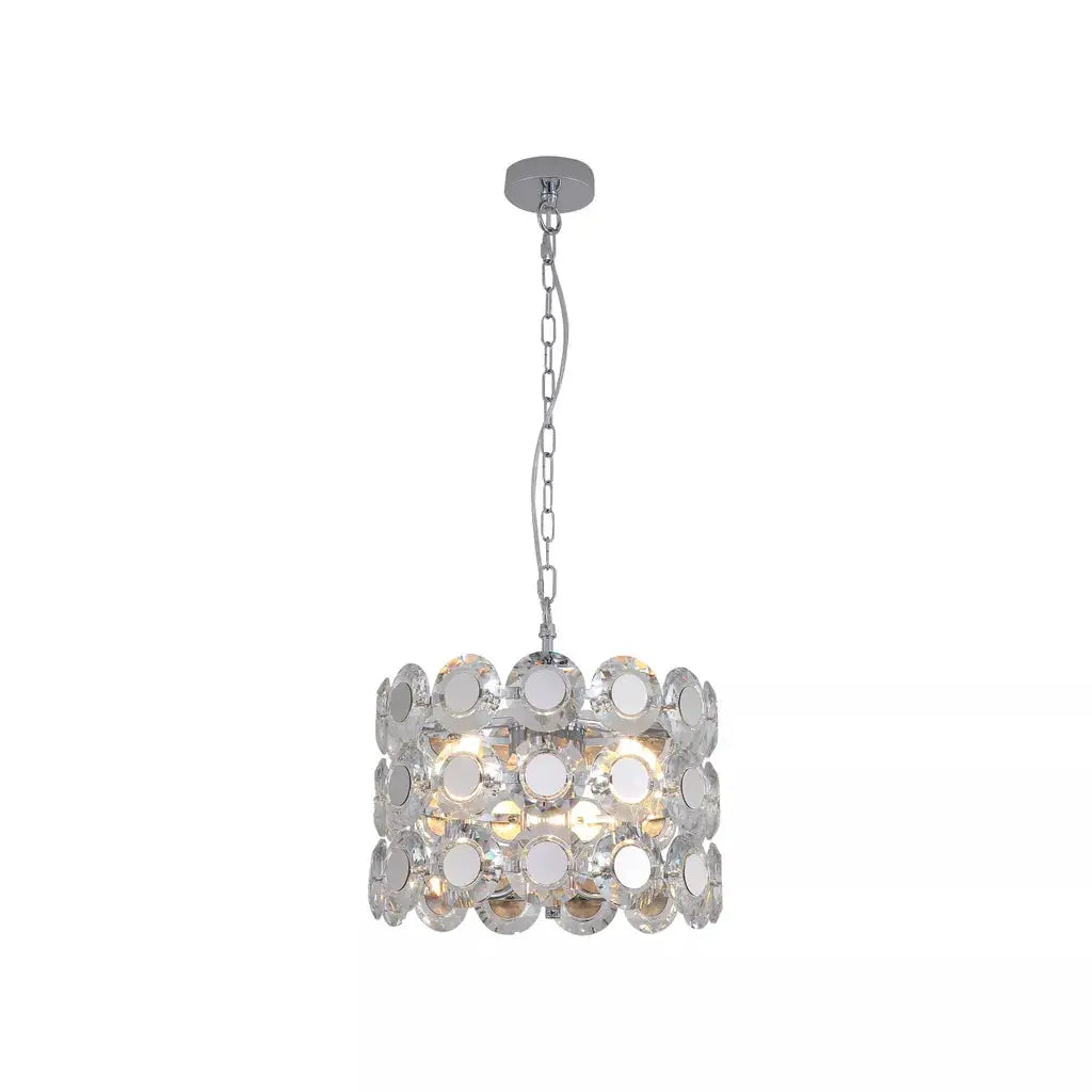 Searchlight Pendant Lights 3Lt Pendant Chrome Metal & Clear Crystal - Searchlight Pendant Lights 3Lt Pendant Chrome Metal & Clear Crystal