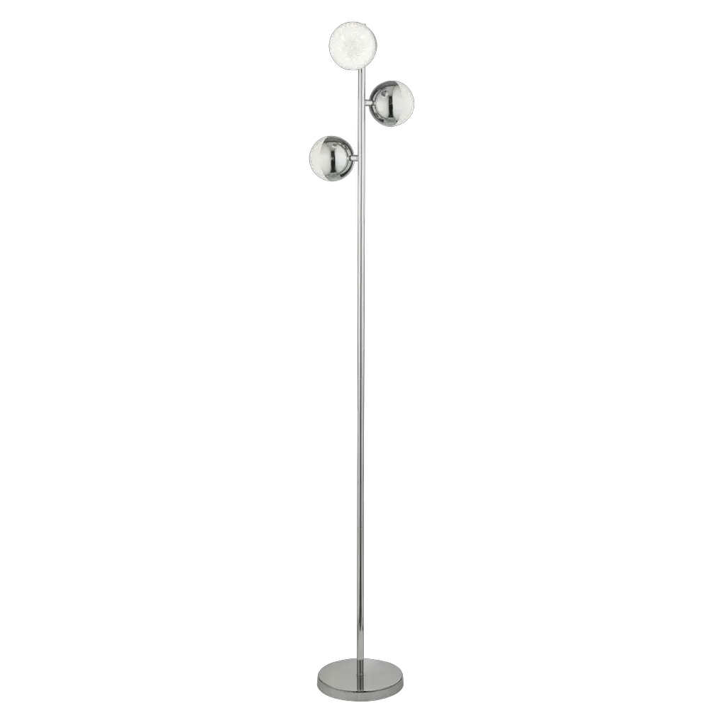 Searchlight Table Lamps Marbles 3Lt Floor Lamp - Chrome Metal & Crystal Sand - Floor Lamps Searchlight Table Lamps Marbles 3Lt Floor Lamp - Chrome Metal & Crystal Sand Floor Lamps