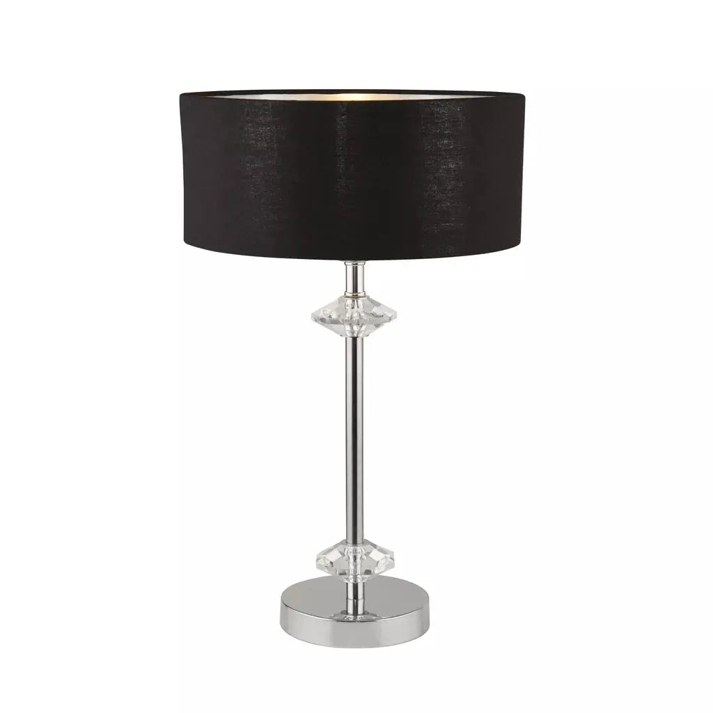 searchlight table lamps Ontario Table Lamp - Chrome & Black Shade - searchlight table lamps Ontario Table Lamp - Chrome & Black Shade