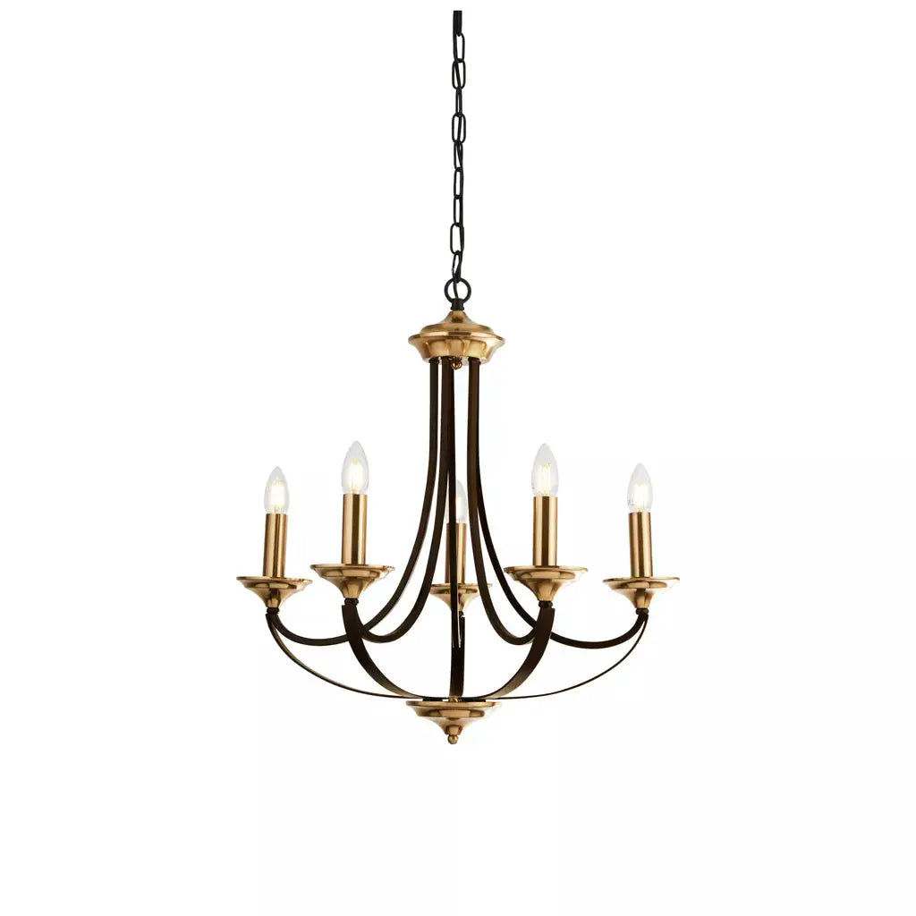 Searchlight Pendant Lights Belfry 5Lt Pendant - Dark Bronze & Brown Metal - Searchlight Pendant Lights Belfry 5Lt Pendant - Dark Bronze & Brown Metal