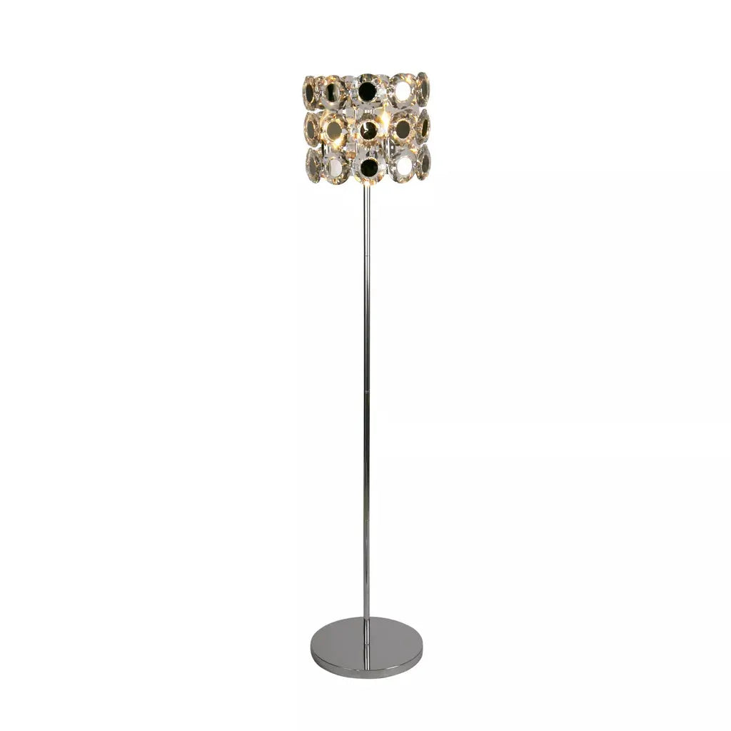 Searchlight Table Lamps 3Lt Floor Lamp Chrome Metal & Clear Crystal - Floor Lamps Searchlight Table Lamps 3Lt Floor Lamp Chrome Metal & Clear Crystal Floor Lamps
