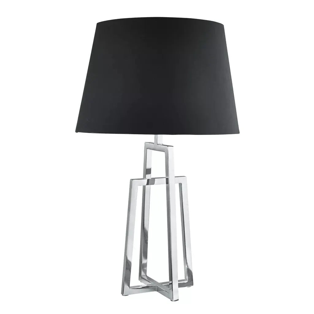 searchlight table lamps York Table Lamp - Chrome Base & Black Tapered Shade - searchlight table lamps York Table Lamp - Chrome Base & Black Tapered Shade