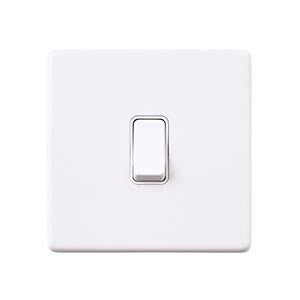 Saxby Sockets Screwless 10AX 1G 2-Way Switch - Matt White With White Insert - Saxby Sockets Screwless 10AX 1G 2-Way Switch - Matt White With White Insert