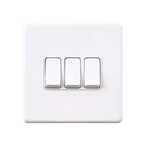 Saxby Sockets Screwless 10AX 3G 2-Way Switch - Matt White With White Insert - Saxby Sockets Screwless 10AX 3G 2-Way Switch - Matt White With White Insert