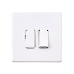 Saxby Sockets Screwless 13A Switched Fused Spur Unit - Matt White With White Insert - Saxby Sockets Screwless 13A Switched Fused Spur Unit - Matt White With White Insert