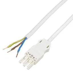 cieling rose Wago WINSTA MIDI 16A 250V 1m 3 Pole Socket to Bare Lead White - cieling rose Wago WINSTA MIDI 16A 250V 1m 3 Pole Socket to Bare Lead White