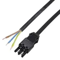 cieling rose Wago WINSTA MIDI 20A 250V 5m 3 Pole Socket to Bare Lead Black - cieling rose Wago WINSTA MIDI 20A 250V 5m 3 Pole Socket to Bare Lead Black