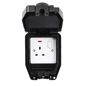 Saxby Electrical Weatherproof 13A 1G DP Switched Socket -Black - Saxby Electrical Weatherproof 13A 1G DP Switched Socket -Black