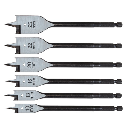 tools Flat Wood Bits Set - 6 Piece - Tools tools Flat Wood Bits Set - 6 Piece Tools