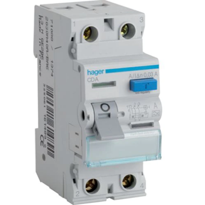 2-pole type A RCD circuit breaker for electrical wiring and safety