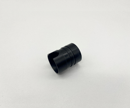Black cylindrical lighting accessory fitting on white background, suitable for LED installations