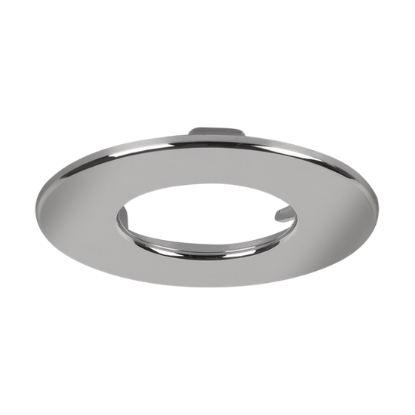 Satin nickel IP65 polycarbonate bezel for LED downlight, circular with central opening