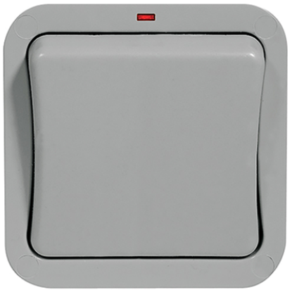 1 gang 2 way 20 amp switch with grey finish and red indicator, wiring accessory