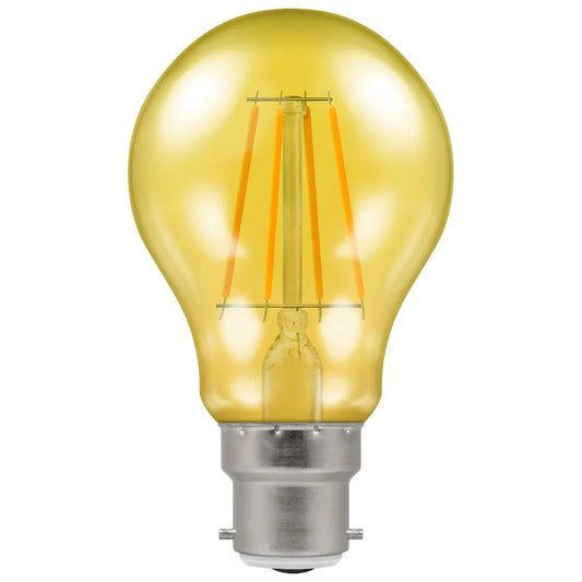 LED filament light bulb with bayonet cap and amber glass for home lighting