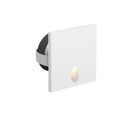 Modern white LED wall light with square faceplate and oval diffuser for home lighting