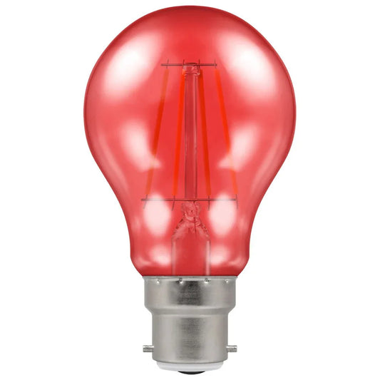 Red LED light bulb with bayonet cap for home lighting solutions