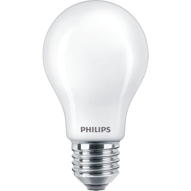 Frosted LED light bulb with E27 screw base, energy-efficient lighting solution