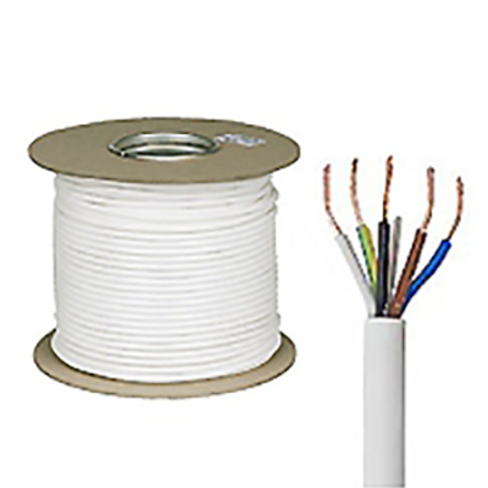 100mm white five core flexible PVC electrical cable roll with exposed copper wires