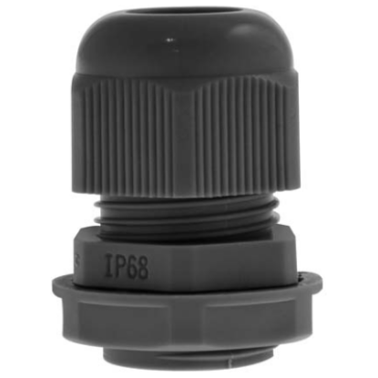 Black nylon 25mm cable gland IP68 for electrical wiring and lighting installations