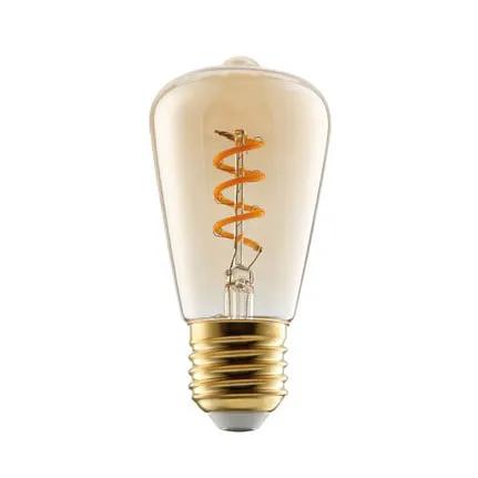E27 LED bulb 4W ST48 2,000K Filament amber dimmable