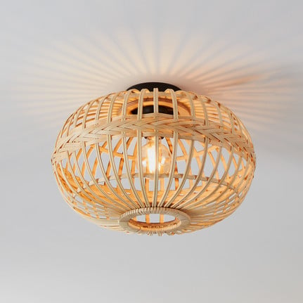 Amsfield ceiling light made of bamboo, oval
