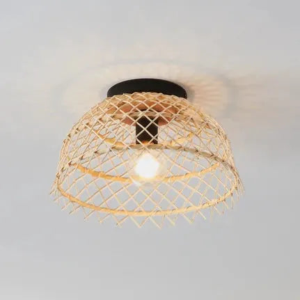 Ausnby ceiling light wooden meshwork, natural