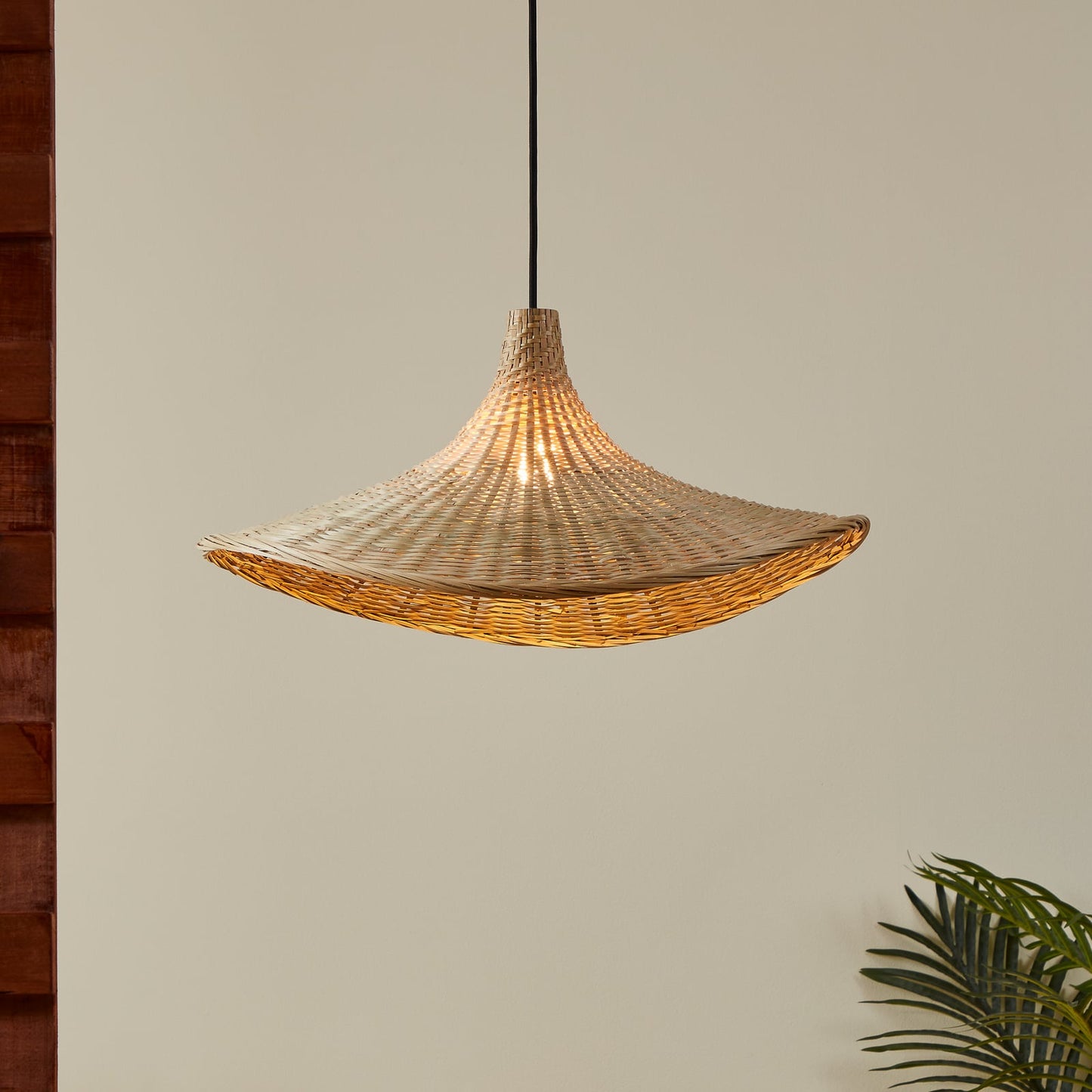 Haxey pendant light, bamboo lampshade, Ø 50 cm