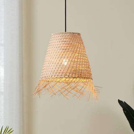 Aycliffe pendant light, rattan lampshade, Ø 30 cm