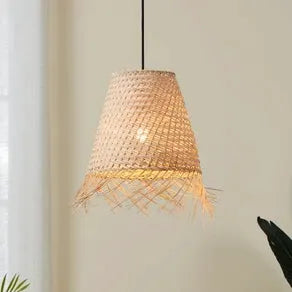 Aycliffe pendant light, rattan lampshade, Ø 30 cm